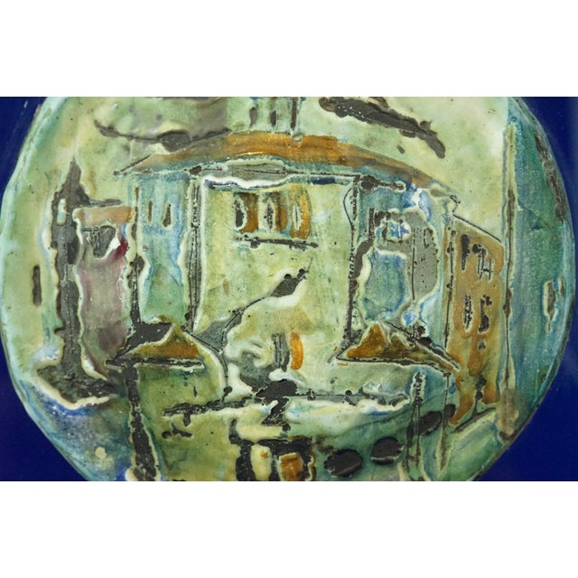 Ceramic Vintage Lava Stone and Enamel Plaque by Mario Marinelli, 1950s For Sale - Image 7 of 18