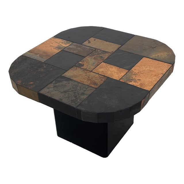 Vintage Mosaic Slate Coffee Table For Sale