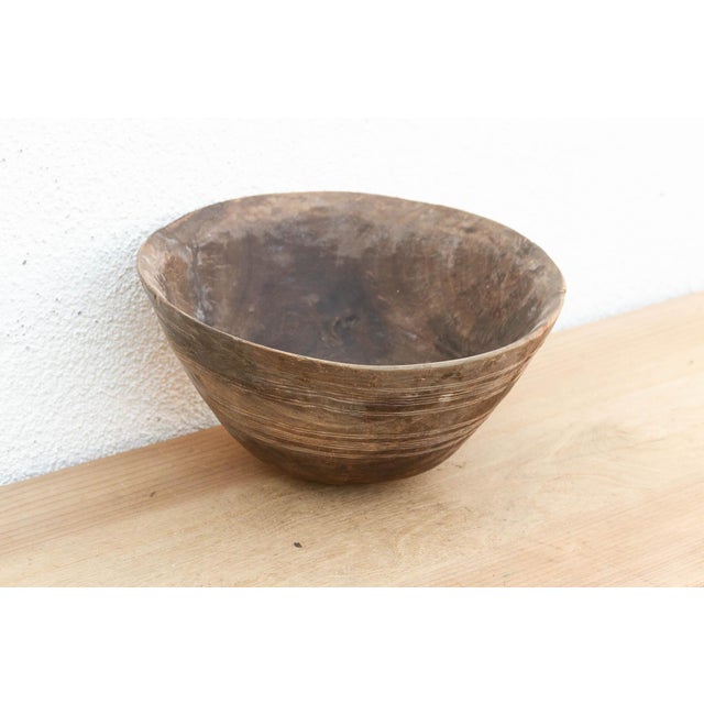 Rounded Wooden Butter Pot From African For Sale - Image 4 of 8