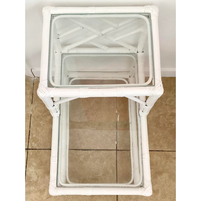 Wood Ficks Reed Tier Rattan Table For Sale - Image 7 of 10