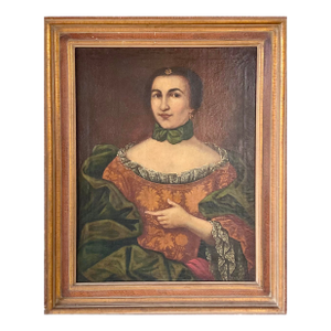 18th Century Portrait of a Noblewoman in Giltwood Frame