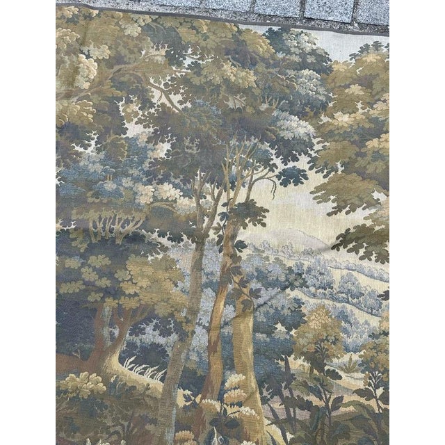 Textile Vintage French Jacquard Tapestry with Verdure Motif in the style of Aubusson, 1960s For Sale - Image 7 of 18