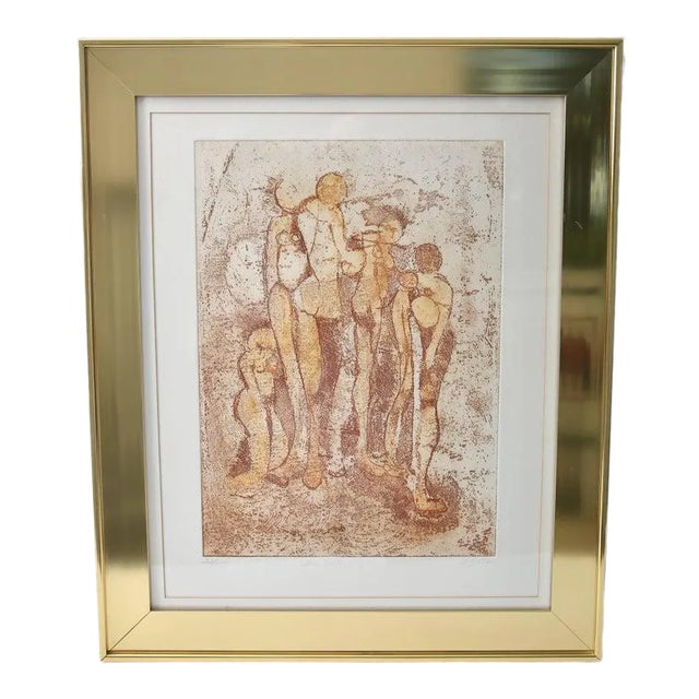 Lithograph Titled "The Gathering" by B. Zeller For Sale