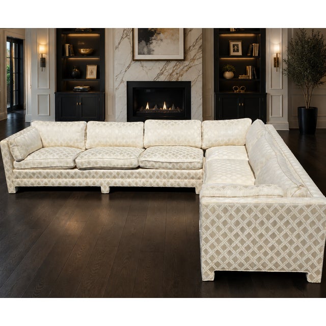 An exceptional mid-century modern sectional sofa by the renowned American luxury furnishings firm W. & J. Sloane. This...