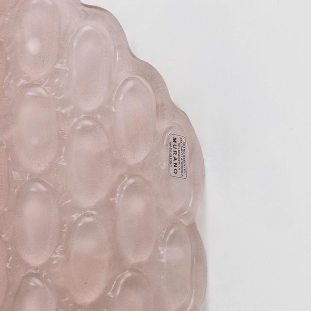 Glass Pink Murano Glass Wall Sconces with Textured Relief, 2000s, Set of 2 For Sale - Image 7 of 10