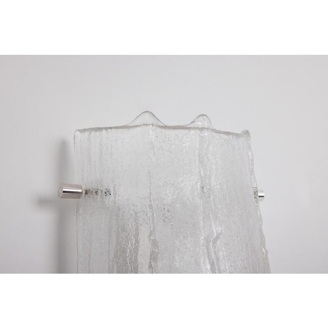 Glass Vintage Murano Ice Glass Vanity Sconces from Kaiser Leuchten, Germany, 1970s, Set of 2 For Sale - Image 7 of 14