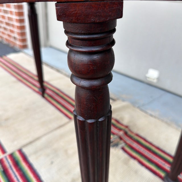 Oxblood Red Antique Mahogany Sheraton Flip Top Game Table, Salem or Boston, Massachusetts, Circa 1810s For Sale - Image 8 of 12