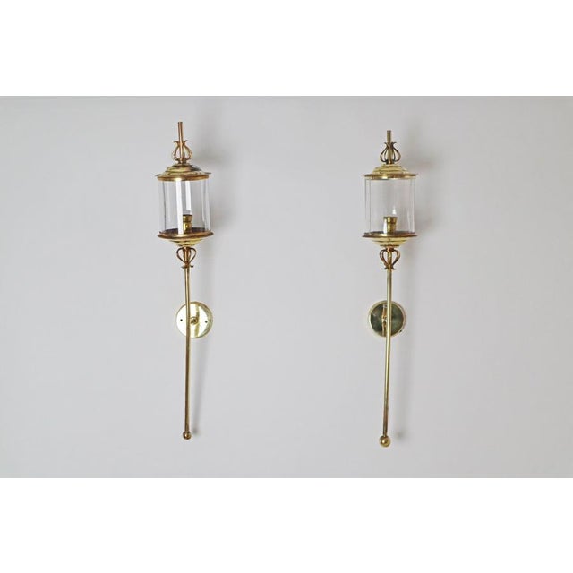 Brass and Glass Wall Sconces from Maison Lunel, France, 1950s, Set of 2 For Sale - Image 14 of 18