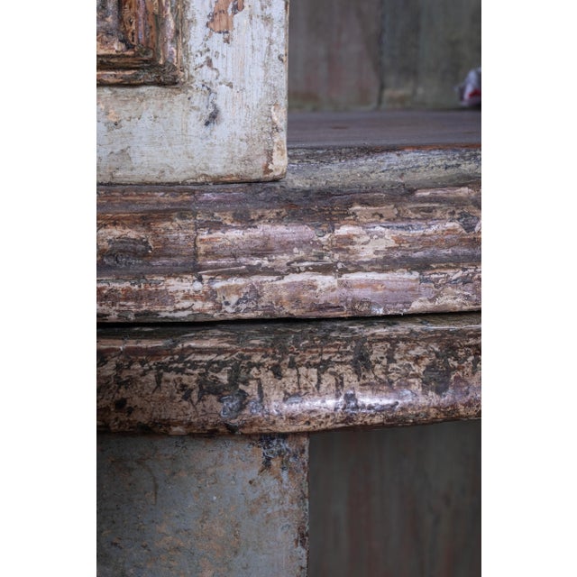 Blue 18th Century Italian Painted Corner Cabinet For Sale - Image 8 of 13