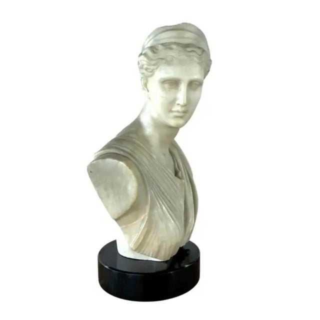 Italian Neoclassical Marble Bust of Diana, 19th Century, Italy Grand Tour For Sale In Tampa - Image 6 of 14