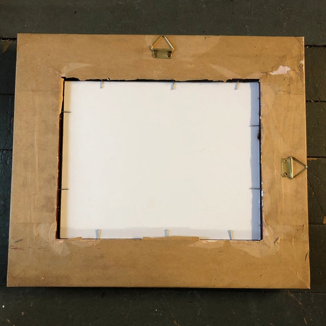 Abstract 1970’s Original Vintage Ink & Charcoal Male Nude Drawing Ornate Vintage Frame For Sale - Image 3 of 4