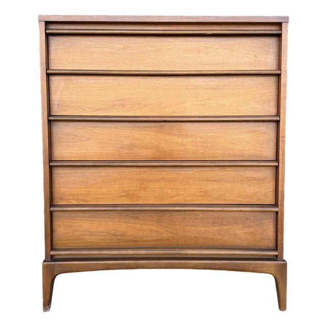 Lane Rhythm Walnut Chest of Drawers Mid Century Modern For Sale