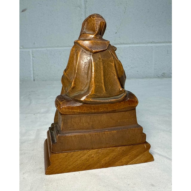 Vintage Hand Carved Wood Religious Virgin Mary Baby Jesus Statue Sculpture Art For Sale - Image 11 of 11