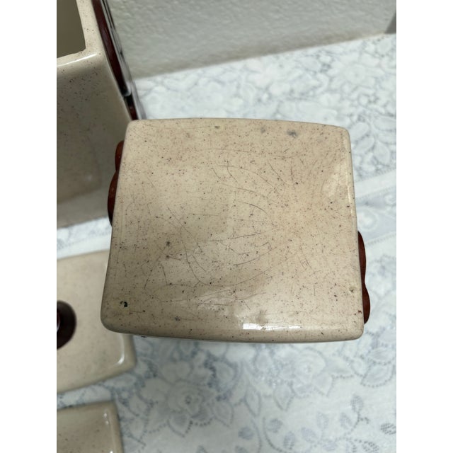 Vintage Handcrafted Pottery Groovy Ceramic Kitchen Canisters, Set of Four For Sale - Image 12 of 12