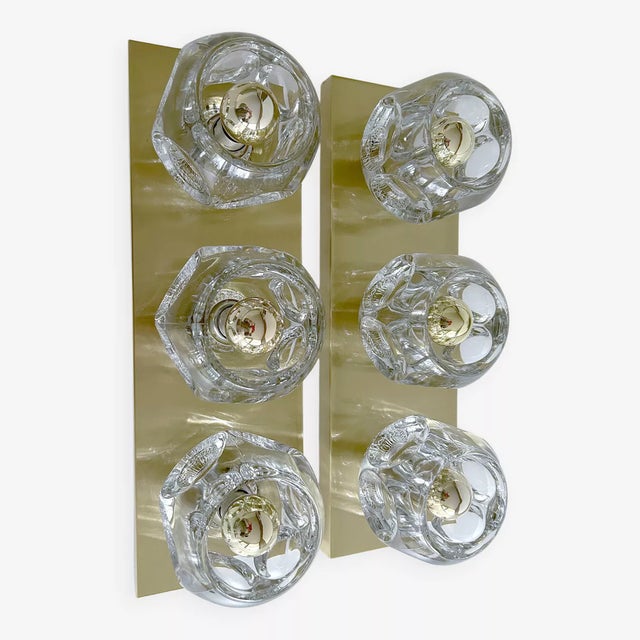 Exceptionnal pair of very large Crystal & Brass Sconces by Peil Putzle, high end quality (+5 kg each) very good condition,...