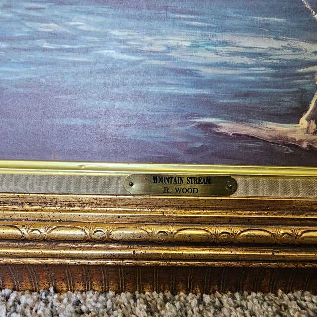 Vintage Art Robert Wood Mountain Stream Framed Print 66 X 30" 1904 For Sale - Image 4 of 14
