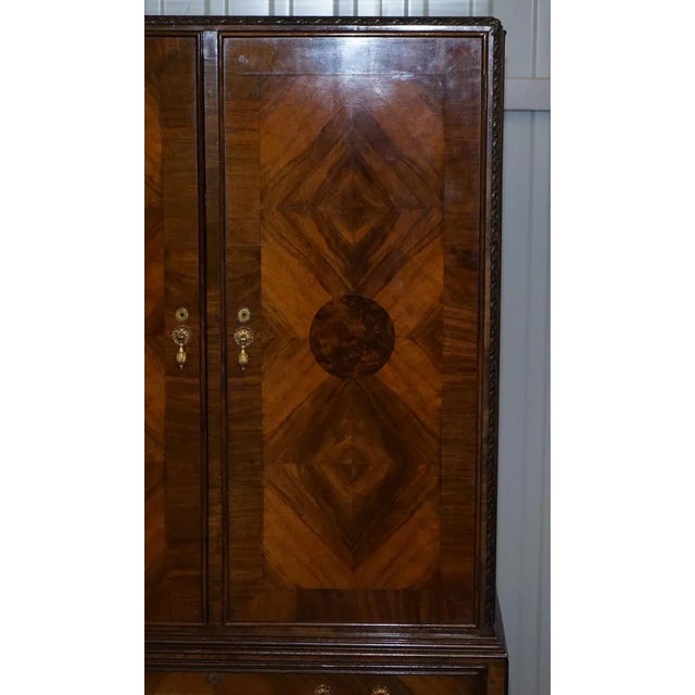 Wood Burr Walnut Drinks Cabinet with Sliding Shelves For Sale - Image 7 of 18