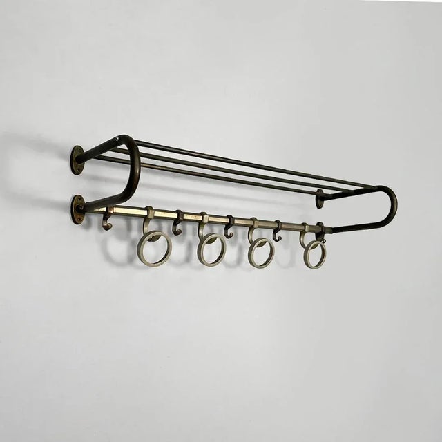 Italian Art Deco Metal Wall Coat Rack, 1930s For Sale - Image 3 of 13