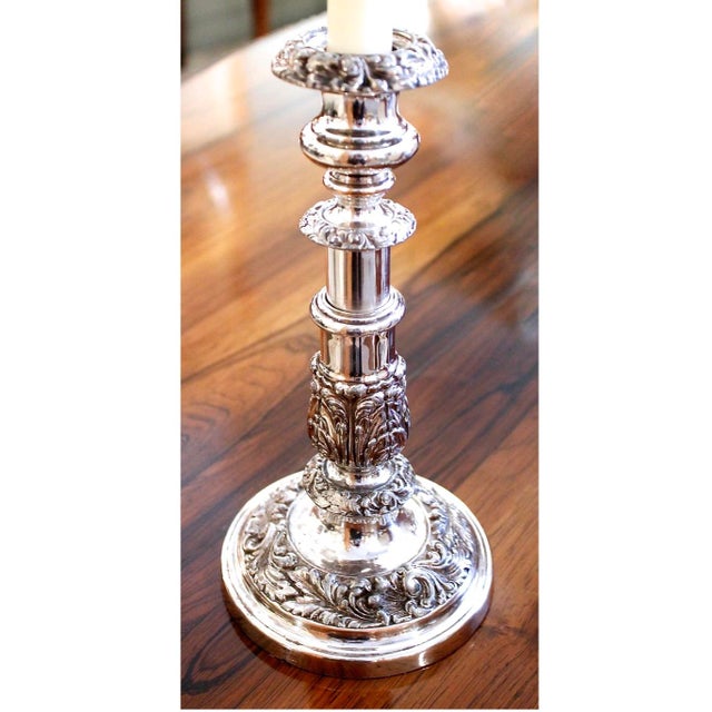 English English Georgian Sheffield Silver on Copper Telescopic Candlesticks - A Pair For Sale - Image 3 of 10