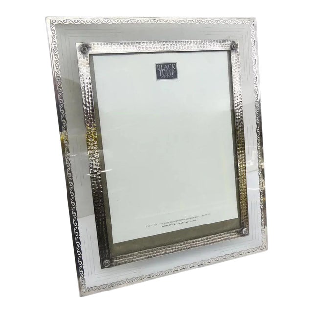 Silver Overlay and Cut Glass Picture Frame For Sale
