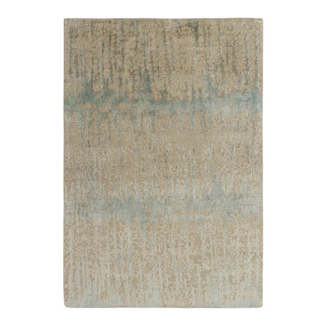 Blue Hand-Knotted Abstract Rug in Blue, Beige-Brown Pattern by Rug & Kilim For Sale - Image 8 of 8