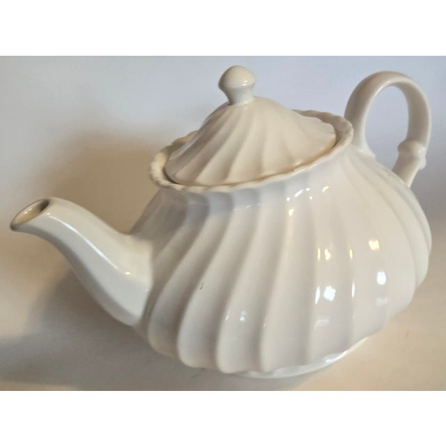 Vintage White Ironstone Teapot For Sale - Image 13 of 14