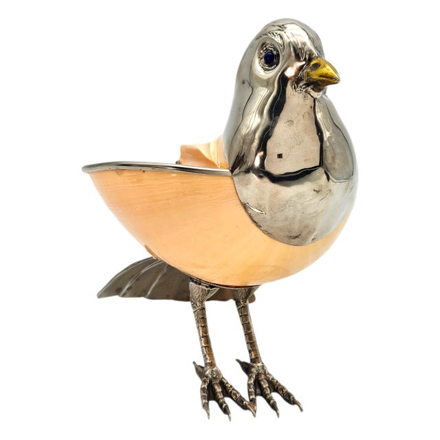 Contemporary Binazzi Foresto Italian Chrome Bird Shell Bowl Sculpture 8.75" For Sale - Image 3 of 14