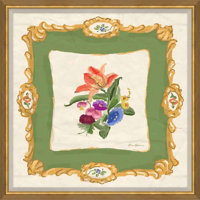 Contemporary Auberge Green By Dana Gibson, Framed Art Print For Sale - Image 3 of 3