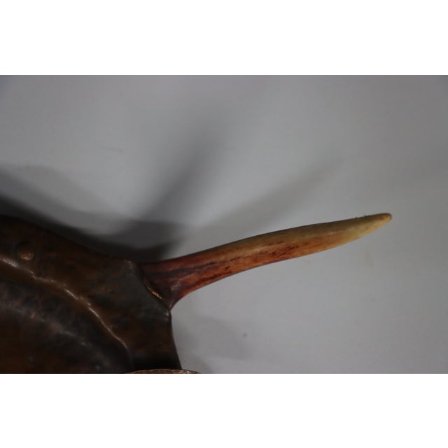 Early 20th Century Berry & Co. Copper Ashtray With Deer Antler Handle For Sale - Image 5 of 14