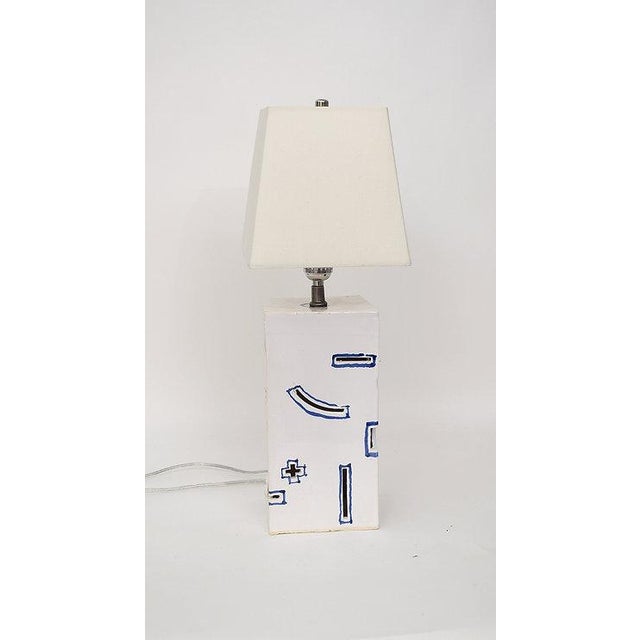 Contemporary Contemporary Cobalt and White Table Lamp For Sale - Image 3 of 5