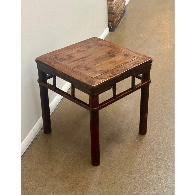 This is a wonderful stool or a side table made as a tribute to bamboo furniture. Please note round legs, soft edges and...