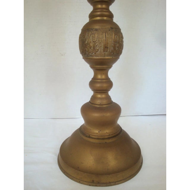 The Marbro Lamp Company Boho Asian Mid-Century Brass Baluster Lamp James Mont For Sale - Image 4 of 6