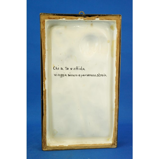 Beige Bas-Relief Plaque Sculpture of Saint Christopher with Baby Jesus from Le Tre Aaa, Turin, Italy, 1920s For Sale - Image 8 of 18