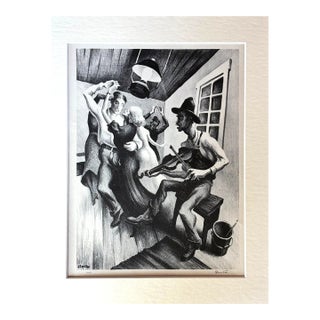 1939 Print in 11x14 Mat: Thomas Hart Benton, "I Got a Gal on Sourwood Mountain" For Sale