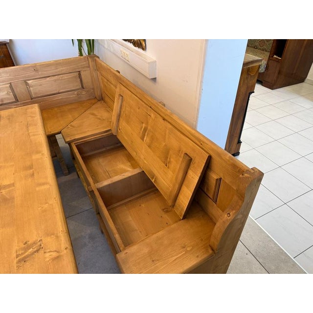 Farmhouse-Style Corner Bench Set in Spruce, Set of 5 For Sale - Image 5 of 14