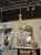 Exceptional large scale two-tiered gold "quilt glass" Murano chandelier. Featuring beautiful draping arms on a ball form...