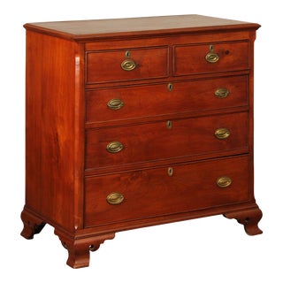 Antique American Walnut Chippendale Style Chest of Drawers For Sale