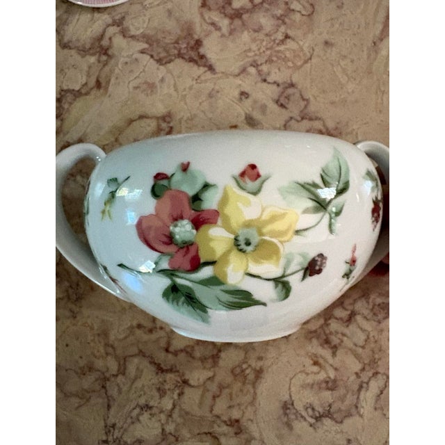 Ceramic Vintage 1970s Christian Dior "Provence" Hand-Painted Porcelain Covered Sugar Bowl For Sale - Image 7 of 7