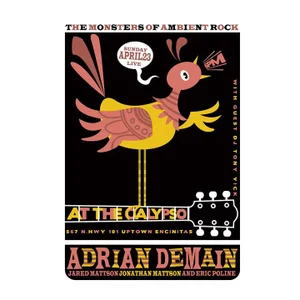 2006 American Concert Poster, Adrian Demain at the Calypso, Scrojo