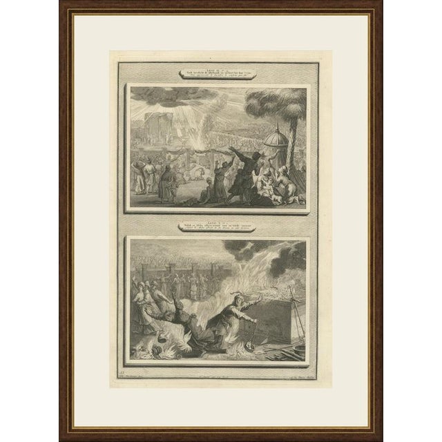 This original copper engraving from Pieter Mortier's illustrated Bible, published in Amsterdam circa 1700, shows two Old...