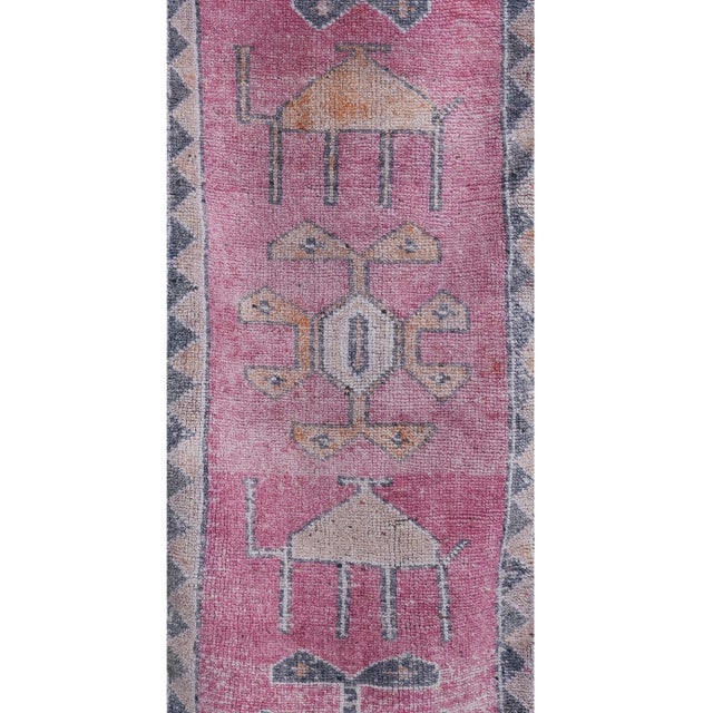 1960s Vintage Faded Turkish Herki Runner Rug 2'11'' X 10'8'' For Sale In Philadelphia - Image 6 of 13
