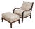 Guy Chaddock Country French Zebra Print Chair & Ottoman For Sale