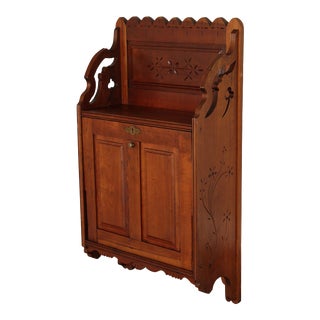 Antique Cortland Desk Co. Victorian Cherry Wall-Mounted Desk For Sale