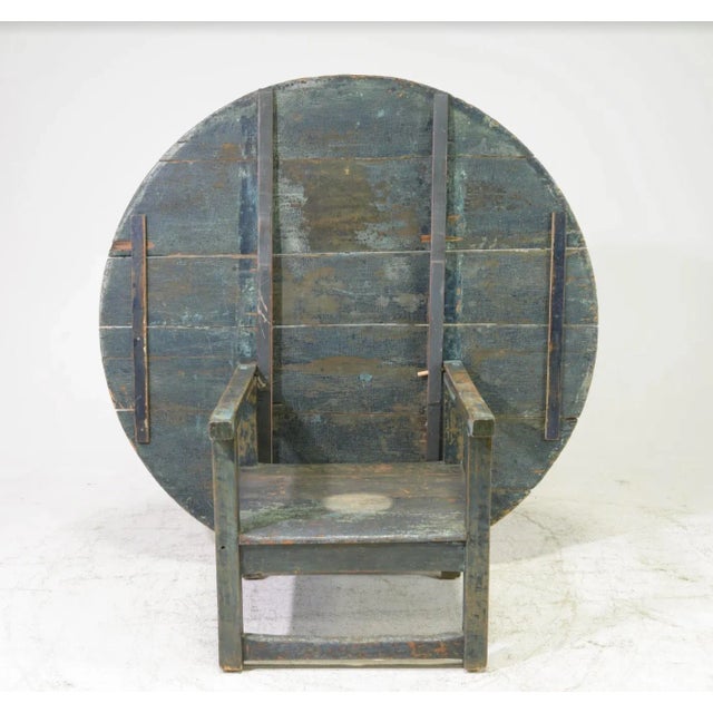 French Antique Painted Vendange Wine Table / Seat For Sale - Image 4 of 4