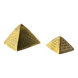 Mid 20th Century Nesting Brass Pyramids- Set of 2 For Sale