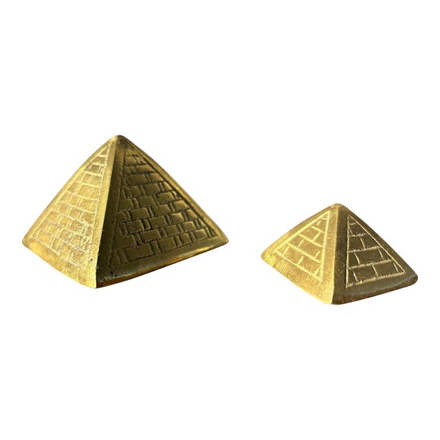 Mid 20th Century Nesting Brass Pyramids- Set of 2 For Sale