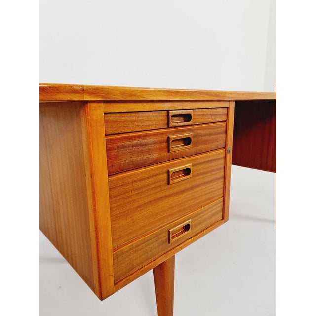 Danish Mahogany Executive Desk by Gunni for Omann Jun, 1950s For Sale - Image 4 of 11