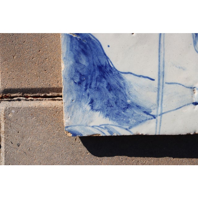 18th Century 18th Century Tile Depicting a Antique Hand Painted, Portuguese For Sale - Image 5 of 7