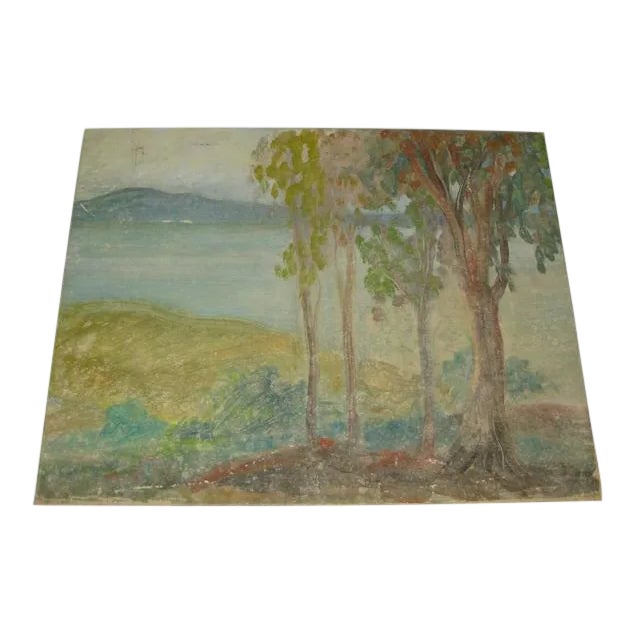 1950 Modernist Landscape Painting by J Gordon Guthrie For Sale