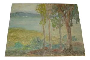 1950 Modernist Landscape Painting by J Gordon Guthrie